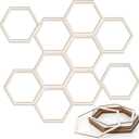 Gerrii 24 Pcs 6.8 Inch Honeycomb Decorations Unfinished Wooden Hexagon Wall Decor Hexagon Wall Stickers Decorative Wood Honeycomb Beehive Sign for Baby Shower Honeybee DIY Birthday Party Decor