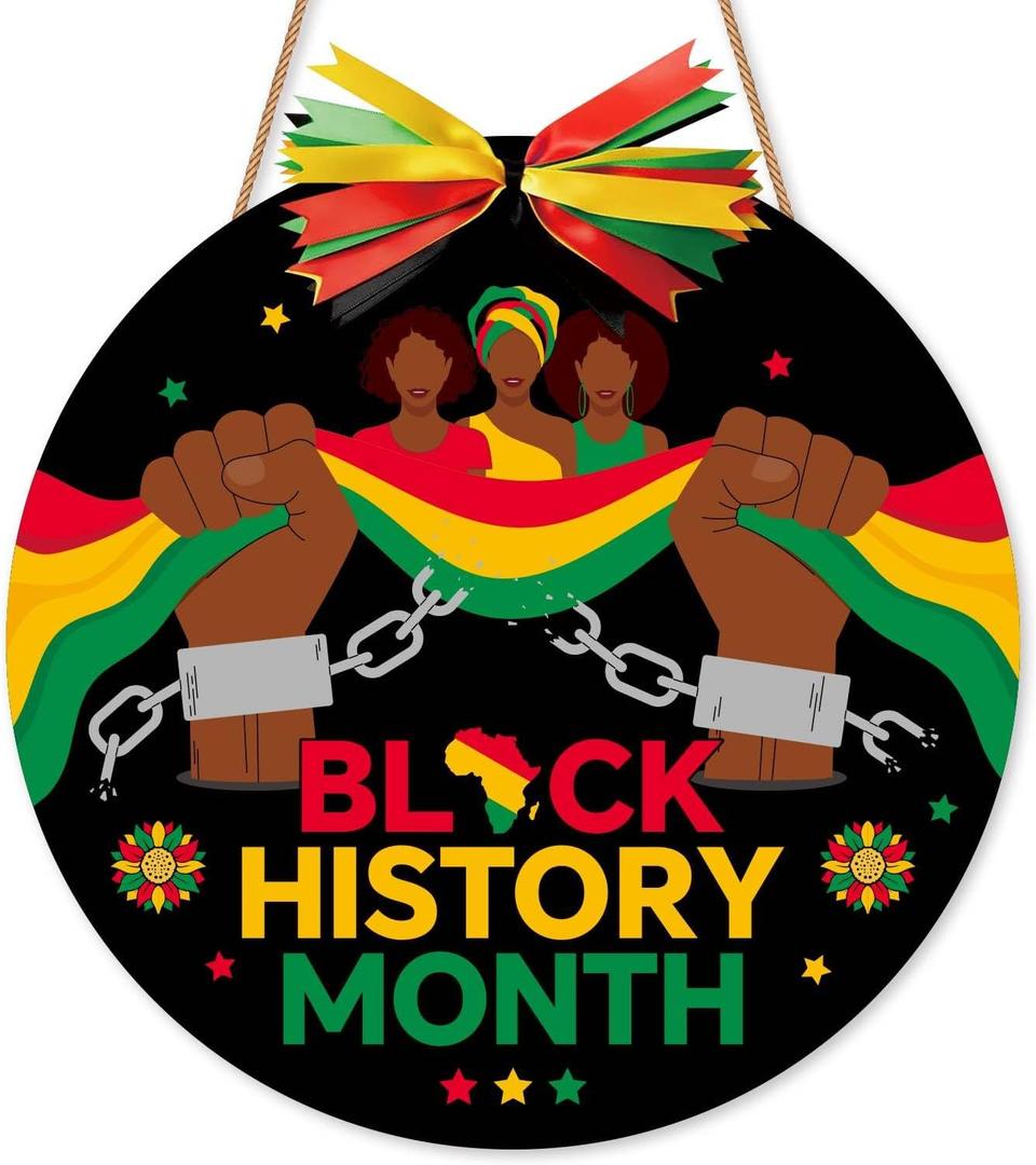 Black History Month Door Decorations, Black History Month Hanging Sign Black History Decor for Front Door Indoor Outdoor