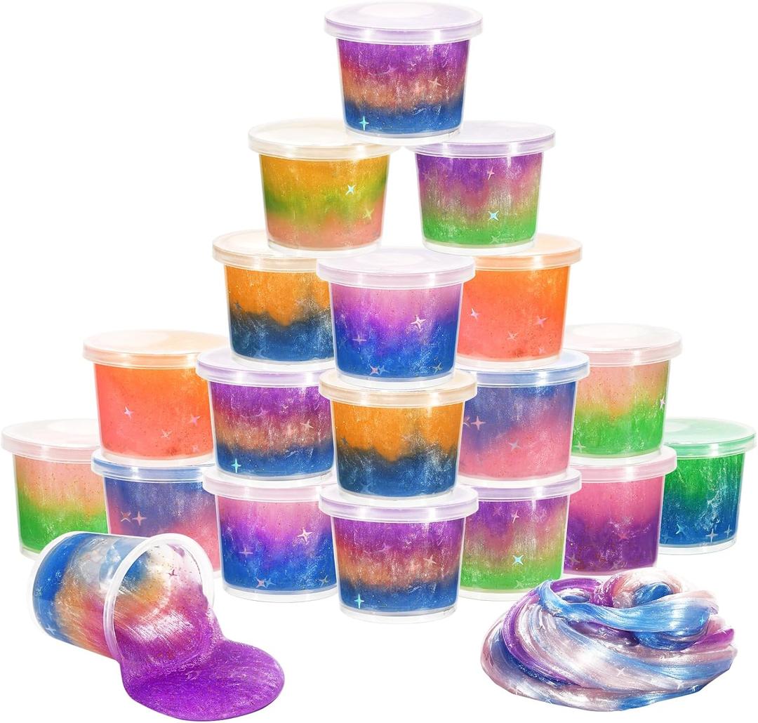 2 x 24 Packs Colorful Galaxy Slime, Stretchy & Non-Sticky,Idea Stocking Stuffers for Christmas,Party Favors, Sensory and Tactile Stimulation, Stress Relief, Educational Game, for Girls & Boys