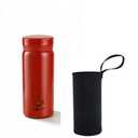 Mini Insulated Water Bottle, 7oz, Pocket Flask,Small Bottles, Slim Stainless Steel Coffee Bottle with Black Carrying Sleeve, Leak Proof, Keeps Drinks Hot and Cold (Red)