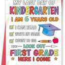 3 x FANCYLUCKY Happy Kindergarten Graduation Card for Boys Girls, Funny Kindergarten Graduation Gifts for Son Daughter, First Grade Here, Come Card