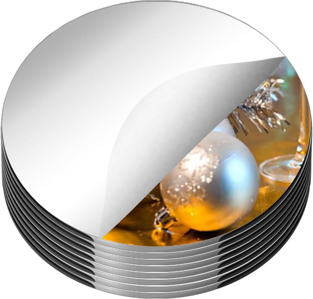 PASOCON 18 Pack Round Mirrors for Centerpieces, Circle Mirror Centerpieces for Tables, Tray Candle Plates Acrylic Mirrors for Table Wedding Birthday Christmas Miroor Home Wall Decor (10inch)