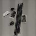 Curtain Rods No Drilling for Windows Set 30 to 45 Inch, 5/ 8 Inch Diameter Drapey Pole with No Drill Curtain Rod Brackets, Renter Friendly Cortineros Para Ventanas with Adhesive Holder Hook (Black)