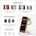 Anlmz 3 in 1 Charging Station for iPhone, Wireless Charger for iPhone 17 16e 16 15 14 13 12 11 X Pro Max & Apple Watch - Charging Stand Dock for AirPods (Pink)