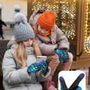 RIGWARL Kids Winter Gloves Boys Girls, Water-Repellent Warm Thermal Youth Gloves, Touchscreen Anti-Slip for Teens 3-15 Years (Large, Blue)