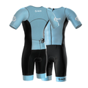 SLS3 Triathlon Suits Mens Elite Aero Tri Suit Men - Trisuit Triathlon - Full Zip, Aero Sleeves, Internal and Rear Pockets L, Blue Skye