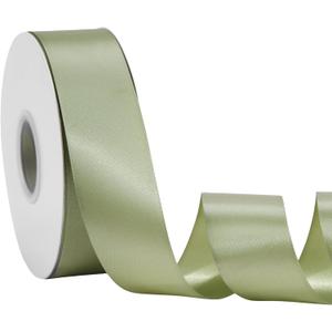 Sage Green Ribbon 1-1/2 Inch x 50 Yards  Rustic Double Faced Satin Ribbon for Wedding Decor, Gift Wrapping & Floral Styling