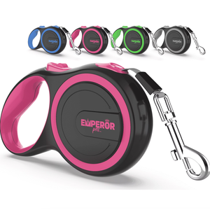 Emperor Pets Retractable Dog Leash, 26 ft, Large, Pink, for Dogs up to 110 lbs -PK26