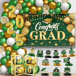 KatchOn, Graduation Backdrop - 72x12 Inch | graduation banner Congrats Grad Banner Black and Gold Congratulations Banner | Graduation Decorations 2025