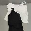 Missclub Crop Tank Tops for Women with Built in Bra 2 Pack Seamless Work Out Cropped Tanks Slim Fitted, XS