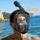 Greatever G2 Full Face Snorkel Mask with Latest Dry Top System,Foldable 180 Degree Panoramic View Snorkeling Mask with Camera Mount,Safe Breathing,Anti-Leak&Anti-Fog