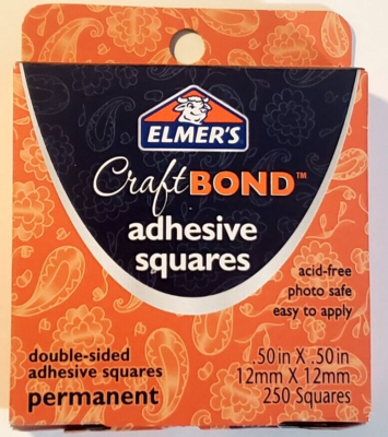 ELMER'S CraftBOND Permanent ADHESIVE SQUARES – 250 pcs, 1/2 in x 1/2 in