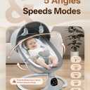 Electric Baby Swing for Infants to Toddler, Portable Swing Rocker with 5 Point Harness, 5 Sway Speed, Bluetooth,12 Preset Lullabies with Remote Control, Infant Swing for Baby Boys & Girls, Grey