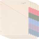 H4D 6-Tab Dividers for 3 Ring Binder, Plastic Dividers with Two Pockets, Letter Size, Morandi Colors, 6 Set