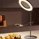 Ring Light Overhead Camera Mount for Desk, LUXSURE 10.5" Ring Light with Stand for iPhone, Adjustable Overhead Tripod with Shooting Arm & Phone Holder for Video Recording, Content Creation, Cooking