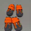 XSY&G Dog Boots, Waterproof Dog Shoes, Dog Booties with Reflective Strips Rugged Anti-Slip Sole and Skid-Proof, Outdoor Dog Shoes for Small Medium Large Dogs 4Pcs Orange-Size 1