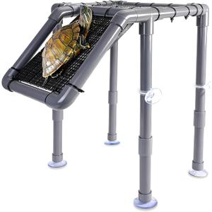 SKARUS Large Standing Turtle Basking Platform with Ramp(6.49"-15.16" H), 10.8" 8.6" Turtles Docks Aquatic Resting Area, DIY Turtle Tank Accessories for 2055 Gallon Tanks