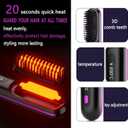 10 o'clock Cordless Hair Straightener Brush, Portable Straightening Brush for Travel, Mini Ionic Hot Comb, Rechargeable Hair Brush Straightener for Women, Dual Power