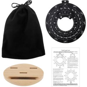 Acrylic Circle of Fifths Chord Melody Wheel with Solid Wood Stand Holder Music Theory Learning Tool Laser Etched Markings Two-Sided Design Pick Storage Base Portable Musician Reference Songwriting