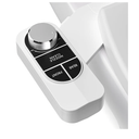 SAMODRA Non-Electric Bidet - Self Cleaning Dual Nozzle (Frontal and Rear Wash) Fresh Water Bidet Toilet Seat Attachment with Independent Adjustable Water Pressure (Classic Black/Silver)