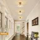Semi Flush Mount Ceiling Light Fixture, 11in Clear Glass Vintage Light Fixtures Ceiling for Hallway Kitchen Foyer Entryway Bedroom, E26 Base