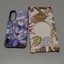 Esdot for Samsung Galaxy S25 Edge Case - Wireless Charging Compatible – Dual-Layer Soft Silicone + Hard Shell - Wildflower Design - Protective Phone Cover for Women Girls - Abstract Lotus