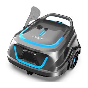 WYBOT A1 Robotic Pool Cleaner, Automatic Pool Vacuum with 120 Mins, Double Filters, LED Indicator, 2.5H Charging, Lightweight, Ideal for Above Ground Flat Pools - Blue & Grey