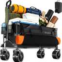 SUNNYFEEL 300L Collapsible Wagon Cart with Big Wheels, 550LBS, Black