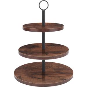 3 Tier Cupcake Stand, Large Tiered Serving Tray Cupcake Tower, Wood Veneer Serving Stand Display Dessert Cookie Candy Buffet Holder for Home Tea Party, Wedding, Farmhouse, Kitchen Decor-8"x10"x12"