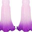 Lily Flower Glass Lampshade Replacement, 2 Pack,Tulip Style Table Floor Lamp Shade Replacement 4.2" x 4.2" x 6.7" (Pink Purple)