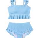 Floerns Girl's 2 Piece Bathing Suit Ruffle Trim Summer Bikini Swimsuit, 12Y