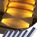DetarZinLED Solar Step Lights for Outside,6 Pack Solar Stair Lights Outdoor Waterproof,Warm White Deck Light Solar Powered Waterproof for Steps,Stairs,Walkway,Sidewalk,Patio,Pathway