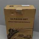 24 PCS Wheat Straw Dinnerware Set for Kids Toddler Plate Bowl Cup Sets Unbreakable BPA-Free Tableware Set with Divided Plate Microwave Dishwasher Safe Perfect for Home School Picnics (Colourful)