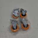 Caster Wheels, 2.5 Inch Casters Set of 4, Heavy Duty Casters with Brake, Locking Castors with Polyurethane WheelSmall Plate Swivel Castor Wheels for Furniture Carts,Workbench Caster