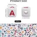 10MM 400PCS Colorful Letter Beads with Holes Acrylic Cube Assorted Alphabet Colorful Opaque Square Loose Spacer Bead Bulk for Jewelry Making Bracelet Necklace Earrings DIY Crafts Supplies