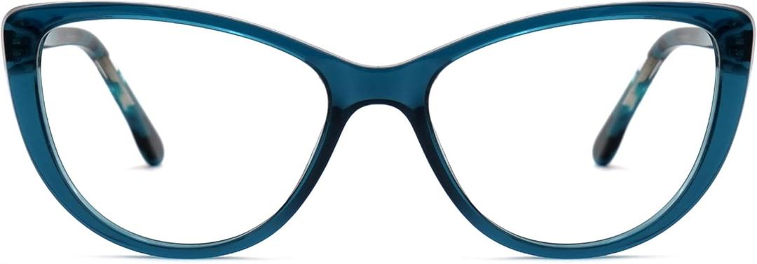 Zeelool Stylish Cat Eye Glasses TR90 Eyewear Frame with Non-prescription Clear Lens Oversized Glasses for Women ZJGT466241