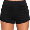 3 Pcs Women's Shorts High Waisted Swimsuit Shorts Adjustable Ruched Side Boyshorts Tummy Control Bathing Suit Bottom, Size L