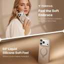 TORRAS Q3 Silicone 360 Spin for iPhone 17 Pro Case with Stand, Fit for MagSafe, Magnetic Ring Kickstand with Camera Control, Liquid Silicone Rubber Soft Phone Case for iPhone 17 Pro 6.3'', Dune Beige