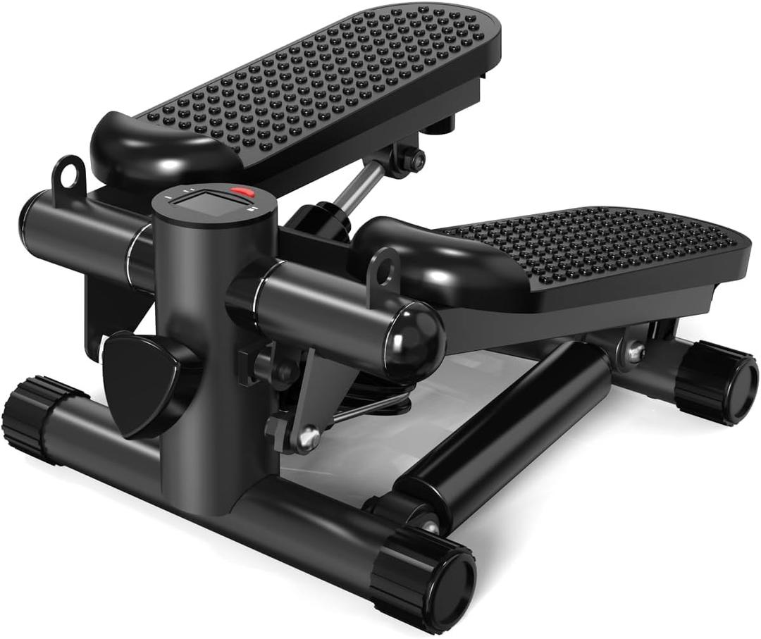 Mini Stepper for Home Workout with Resistance Bands & LCD Display - 300LB Capacity, Quiet Stair Climber Machine for Small Spaces, Cardio & Fat Burning