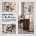 16 Inch Metal Pedestal Fan, Oscillating Standing Fan 3 Speed