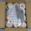 12 Pack Glass Cups with Bamboo Lids and Metal Straw Can Shaped Drinking Glasses, Glass Tumbler Reusable Cute Cups for Whiskey, Iced Coffee, Tea, Soda, Cocktail, Gift, Clear 