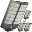 Ultra Bright Solar Street Light –9000W Solar Street Lights Outdoor with 300,000LM, IP66 Waterproof Dusk to Dawn with Remote Commercial & Industrial Floodlight for Parking Lots, Warehouses, Yard