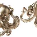 Creative Co-Op Octopus Shaped Silver Resin Bookends (Set of 2 Pieces)