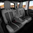 for Jeep Wrangler Seat Covers 4Door JL 2018 2019 2020 2021 2022 2023 2024 2025 2026, Custom Fit Car Seat Cover Full Set, Luxury Waterproof Leather Protectors, Gray Black, with Rear Cup Holder
