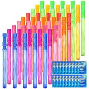 JOYIN 14.6" Big Bubble Wand Set(18 Pack 9 Colour) with Concentrated Solution Refills, Giant Bubble Wands Toy for Kids Birthday Summer Toy Party Favors, Outdoor Activity Bathroom Bath Toys