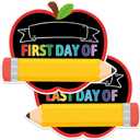 JUESMOS First and Last Day of School Chalkboard, 9.5"x11.8" Double Sided Pencil Back to School Sign for Kids Girls Boys Reusable 1st Day of Kindergarten Preschool Photo Props Sign