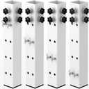 2025 Up-Grade 4 Pack Carbon Steel Dorm Bed Riser 2.39" Diameter Metal Bed Riser Tall Bed Riser for Dorm Wooden Bed Frame Table Adjust Height 3.2", 5.1", 8.1",11.2" (for Bed Leg 1.5-2.3")