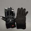 Youth Baseball & Softball Batting Gloves for Kids with Super Grip Fit (Youth M/L(6in-6.5in), Spider Black)