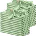 P Pothuiny 24 Pcs Silky Sage Green Satin Napkins 17 x 17 Inches, Square Smooth Wedding Dinner Napkins Satin Cloth Napkins Table Napkins for Banquet Party Restaurant Decor, Thanksgiving, Christmas