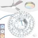 4.92" Ceiling Fan LED Light Replacement, LED Retrofit Light Kit for Ceiling Fan and Flush Mount Ceiling Light, 18W 3CCT 3000K 4000K 6000K 1500LM PCB Panel, Magnetic or Screw Easy Installation